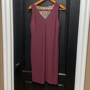 Reversible dress. Plum/Leopard